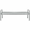 Global Industrial 72L Outdoor Steel Slat Park Bench without Back, Gray 262113GY